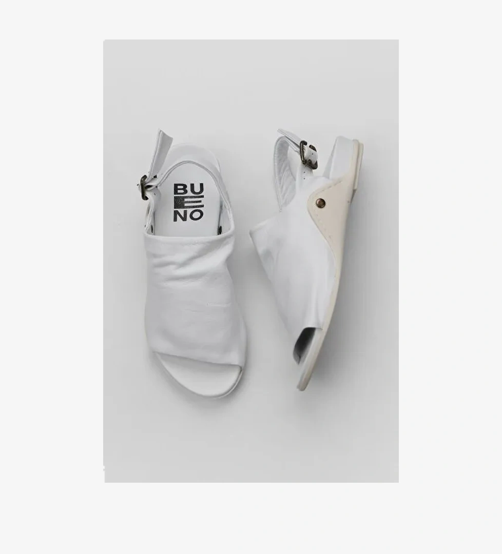 Bueno Shoes Beyaz Deri Kadın Sandalet 01wu7603 - Görsel 1