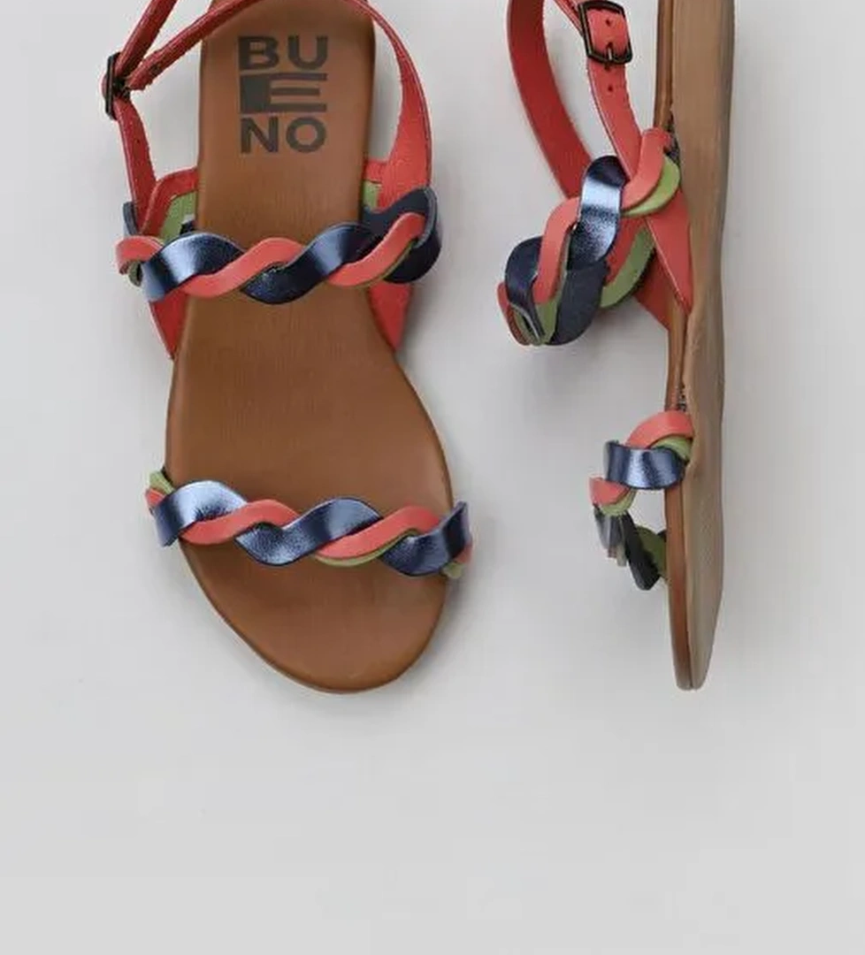Bueno Shoes Mercan Multi Deri Kadın Sandalet 01wu7472 - Görsel 1