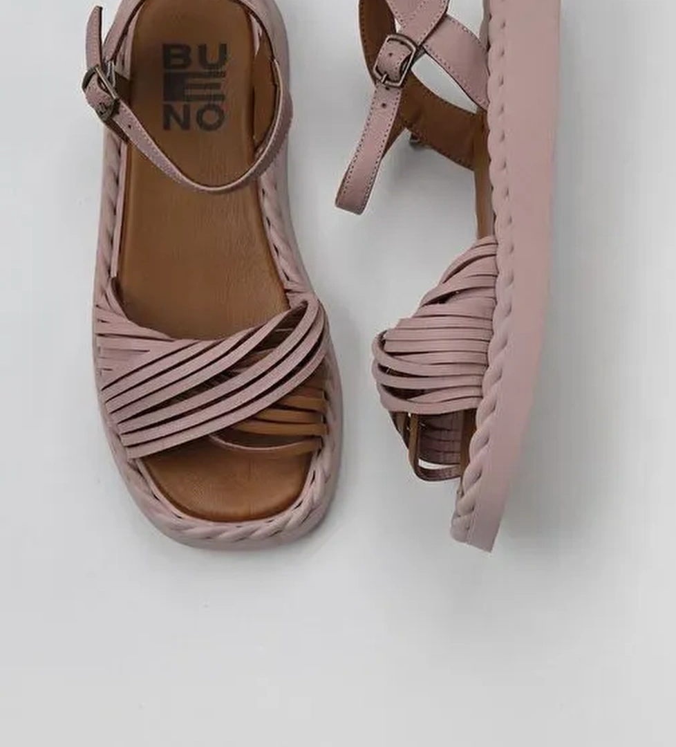 Bueno Shoes Gül Kurusu Deri Kadın Düz Sandalet 01wy9110 - Görsel 1