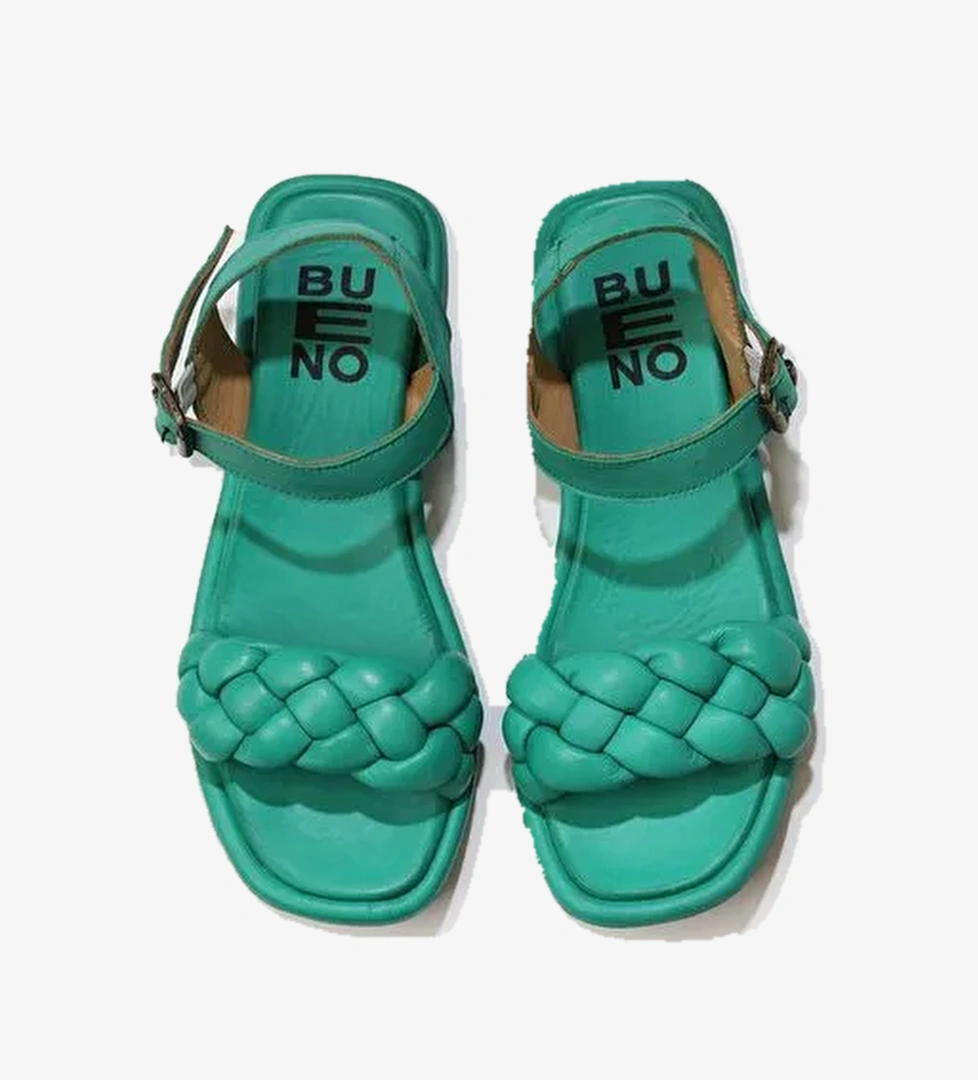 Bueno Shoes Yeşil Deri Kadın Sandalet 01wu4124 - Görsel 1