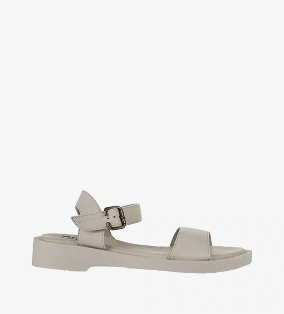 Bueno Shoes Krem Deri Kadın Sandalet 01wy2900