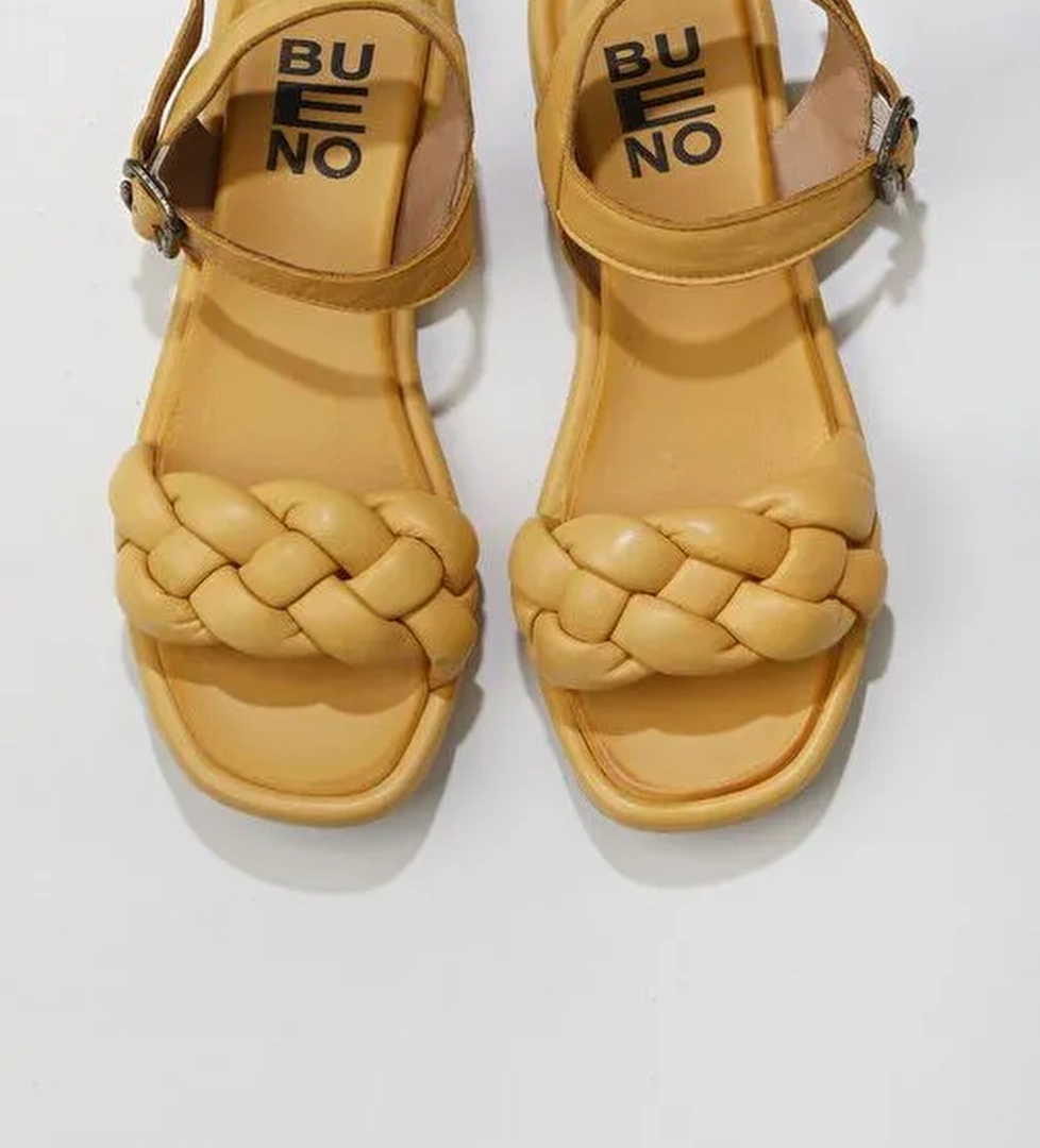 Bueno Shoes Sarı Deri Kadın Sandalet 01wu4124 - Görsel 1