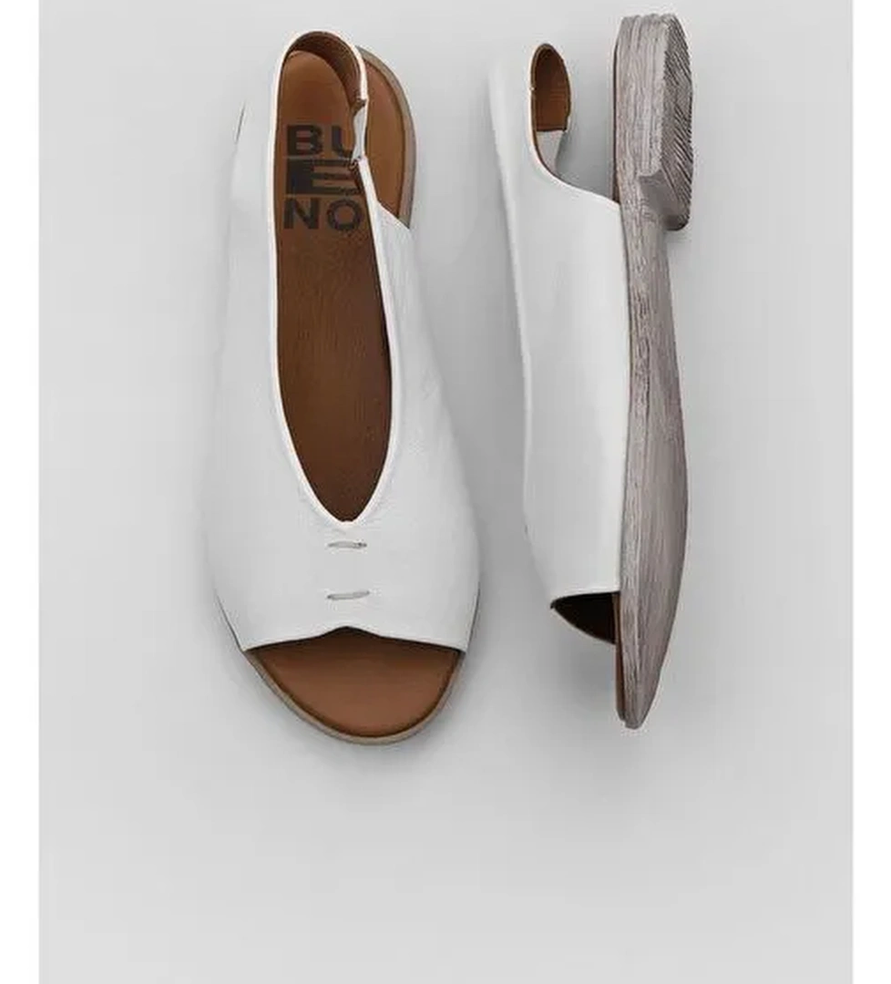Bueno Shoes Beyaz Deri Kadın Sandalet 01ws2512 - Görsel 1