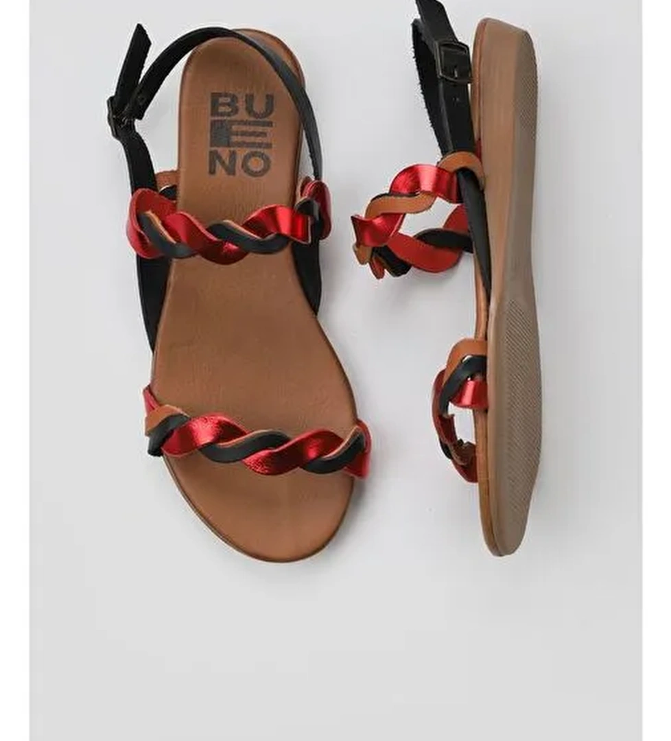 Bueno Shoes Siyah Multi Deri Kadın Sandalet 01wu7472 - Görsel 1