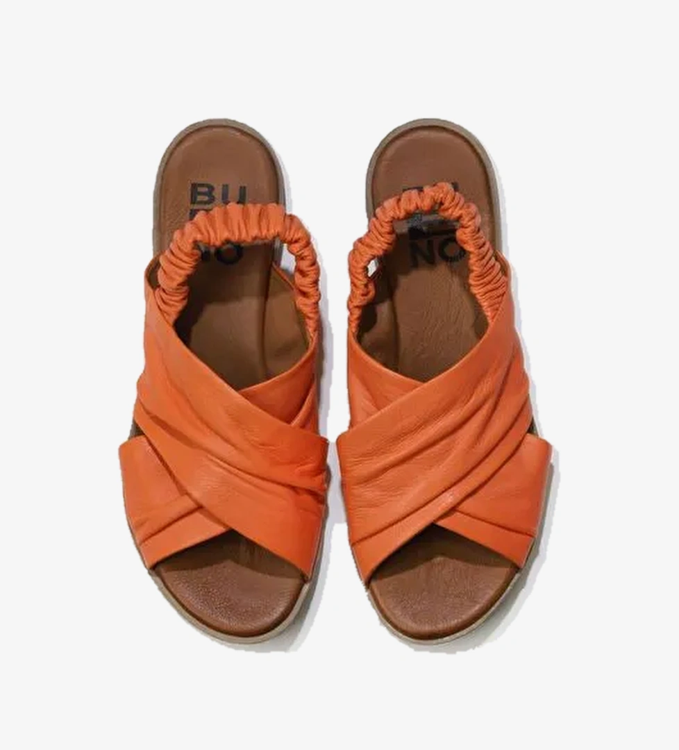 Bueno Shoes Turuncu Deri Kadın Sandalet 01wu3005 - Görsel 1