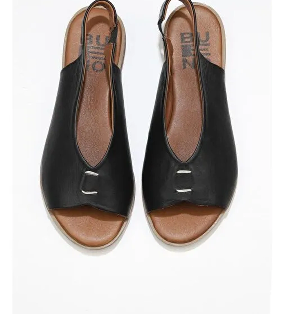 Bueno Shoes Siyah Deri Kadın Sandalet 01ws2512 - Görsel 1