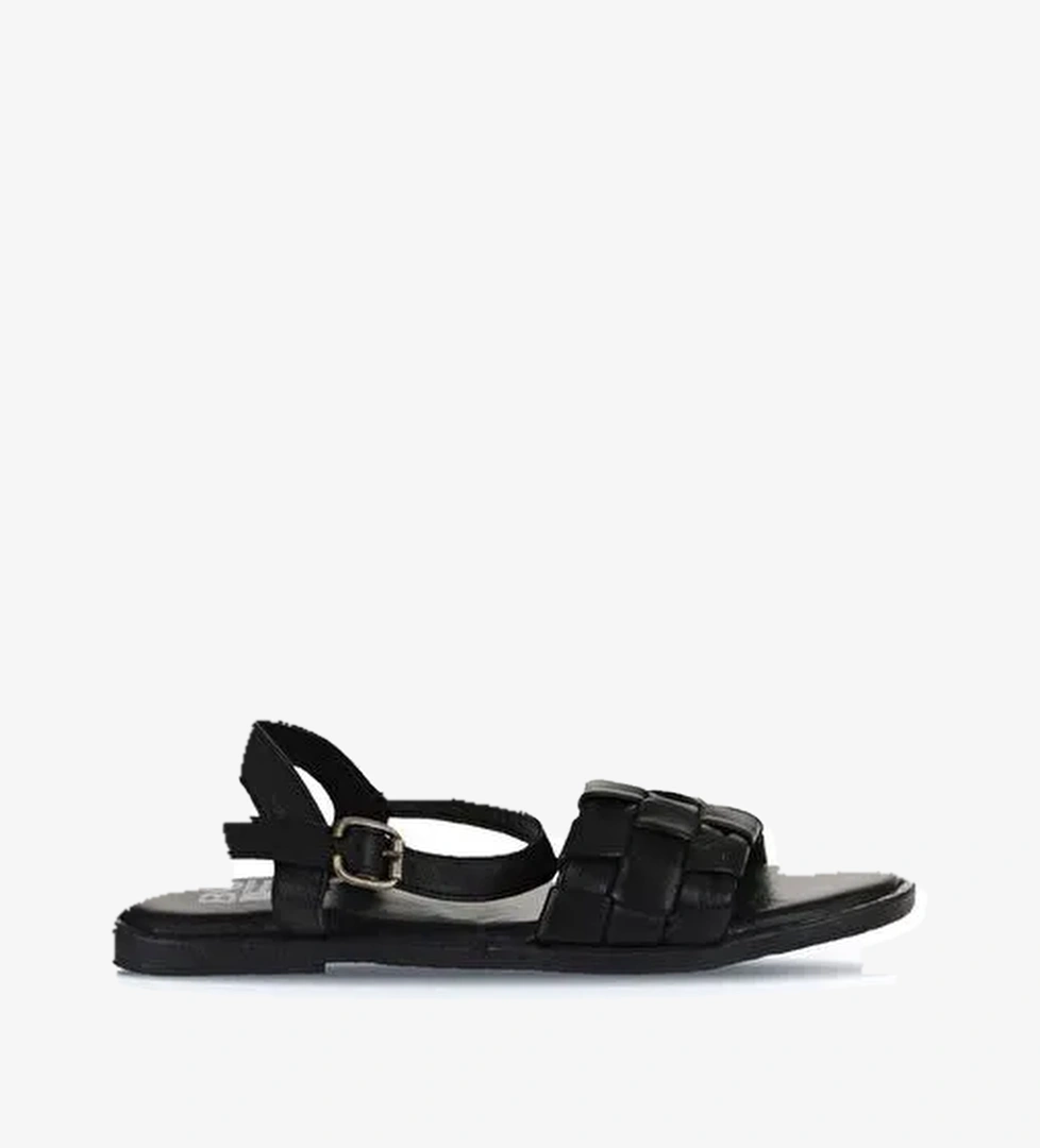 Bueno Shoes Siyah Deri Kadın Düz Sandalet 01wy2024 - Görsel 1