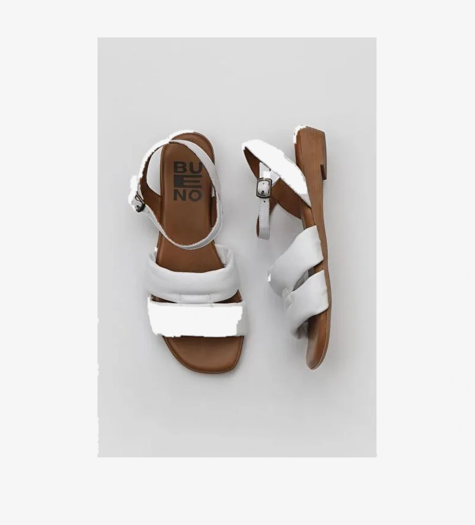 Bueno Shoes Beyaz Deri Kadın Sandalet 01ws6010 - Görsel 1