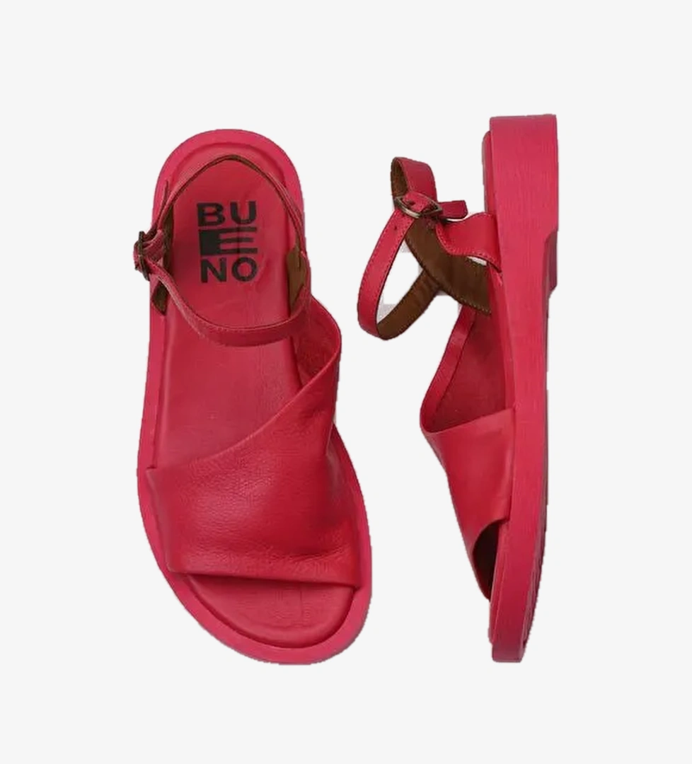 Bueno Shoes Fuşya Deri Kadın Düz Sandalet 01wy2901