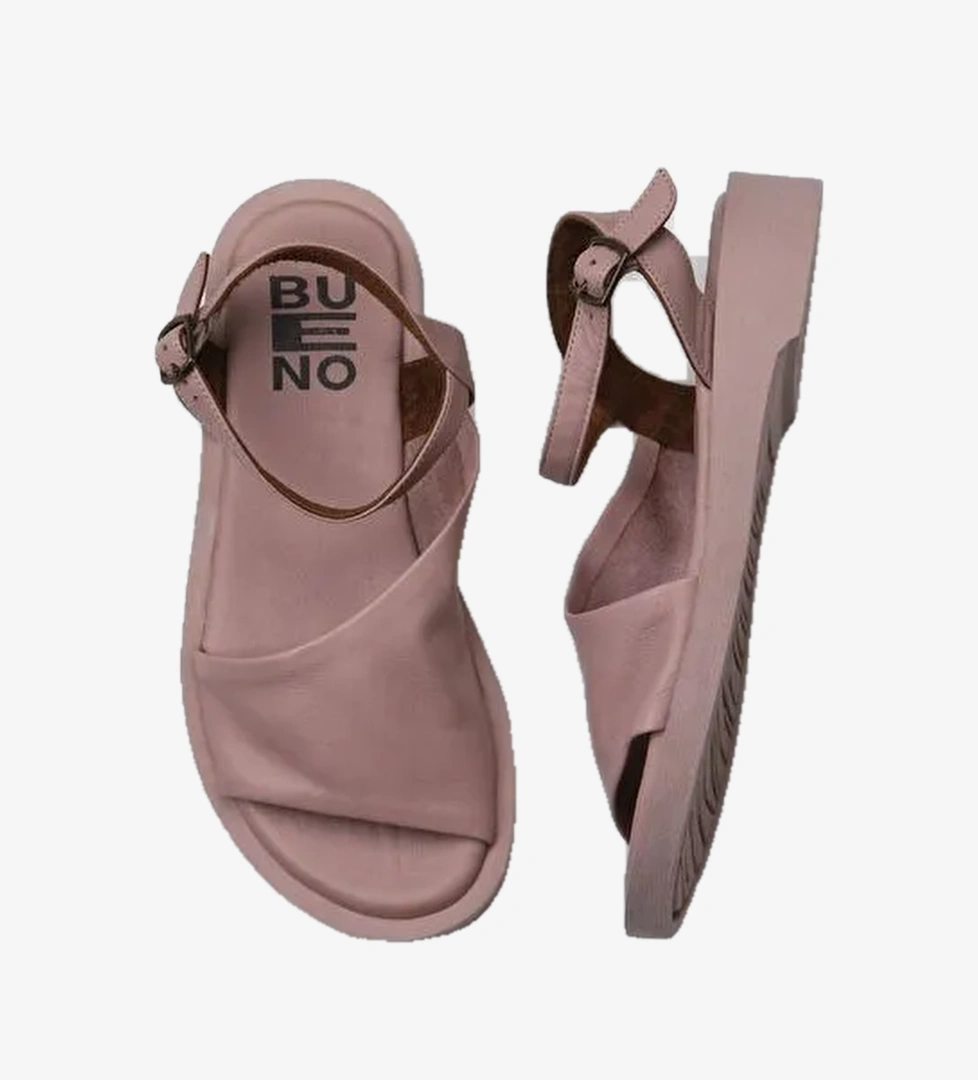 Bueno Shoes Gül Kurusu Deri Kadın Düz Sandalet 01wy2901