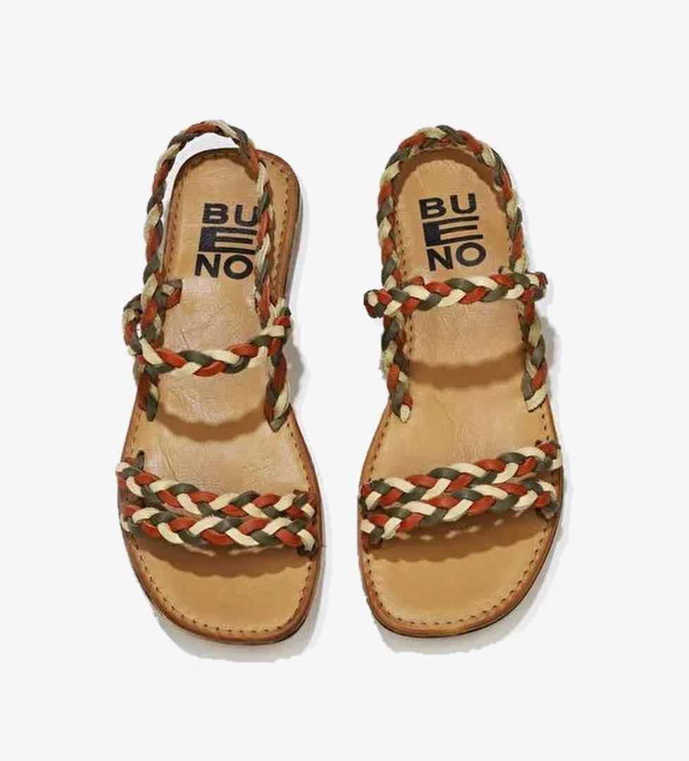 Bueno Shoes Turuncu Multi Deri Kadın Sandalet 01wu3417 - Görsel 1