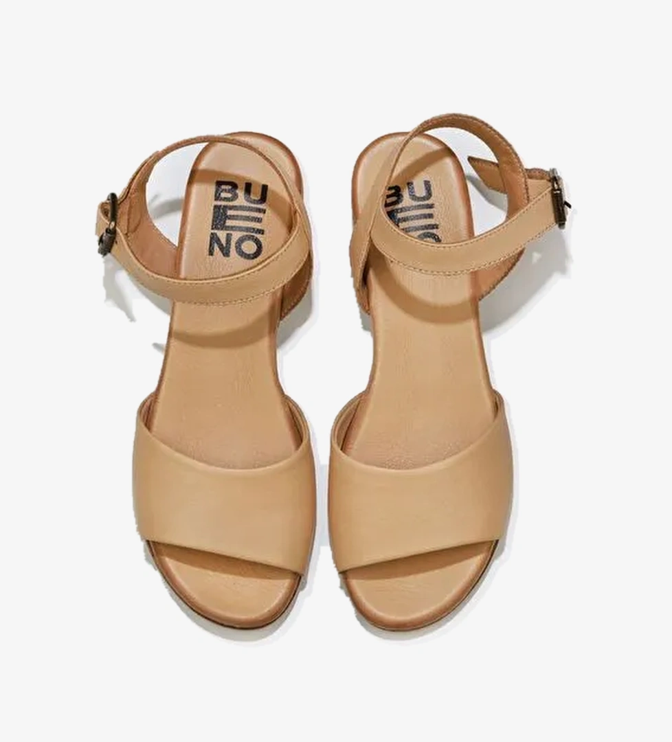 Bueno Shoes Bej Deri Kadın Düz Sandalet 01wu3101 - Görsel 1