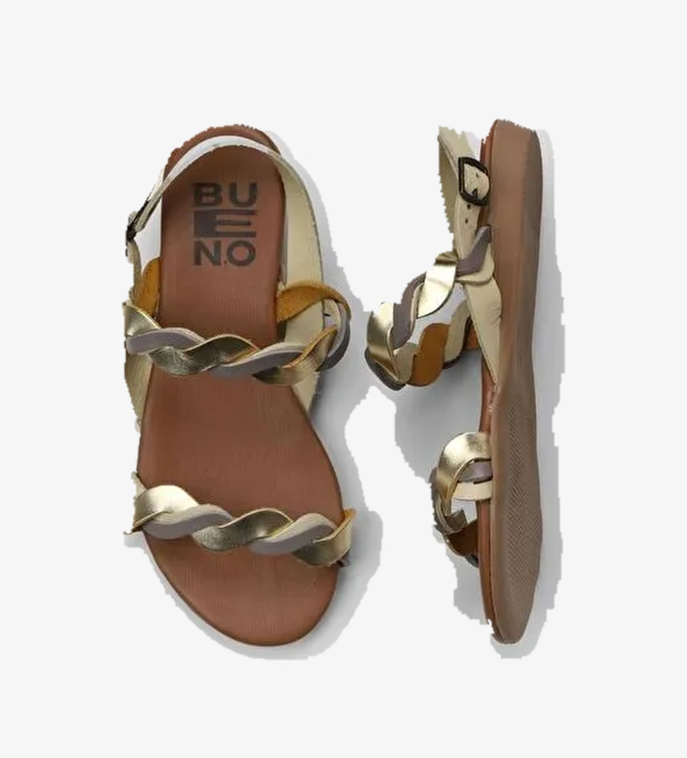 Bueno Shoes Sarı Multi Deri Kadın Sandalet 01wu7472 - Görsel 1