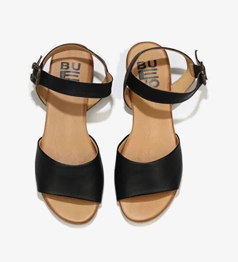 Bueno Shoes Siyah Deri Kadın Düz Sandalet 01wu3101 - Görsel 1