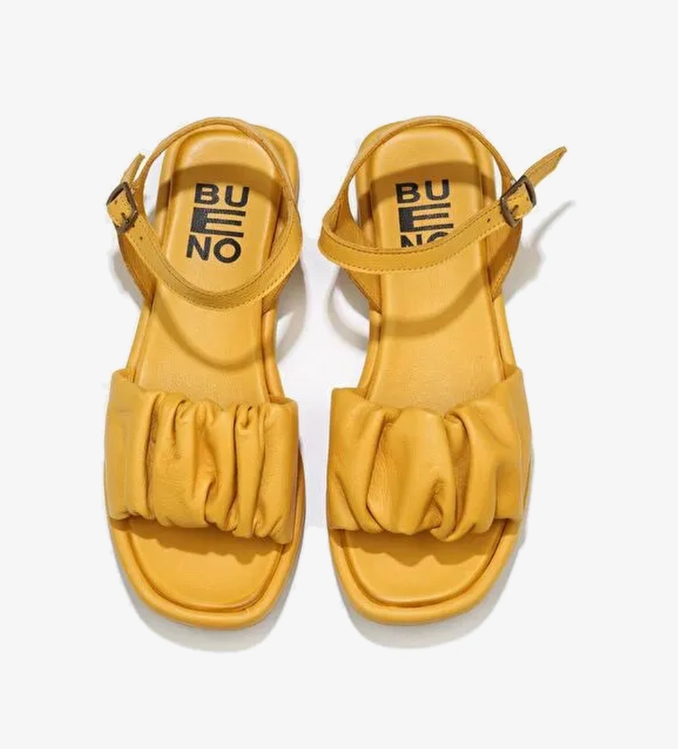 Bueno Shoes Sarı Deri Kadın Sandalet 01wu4121 - Görsel 1