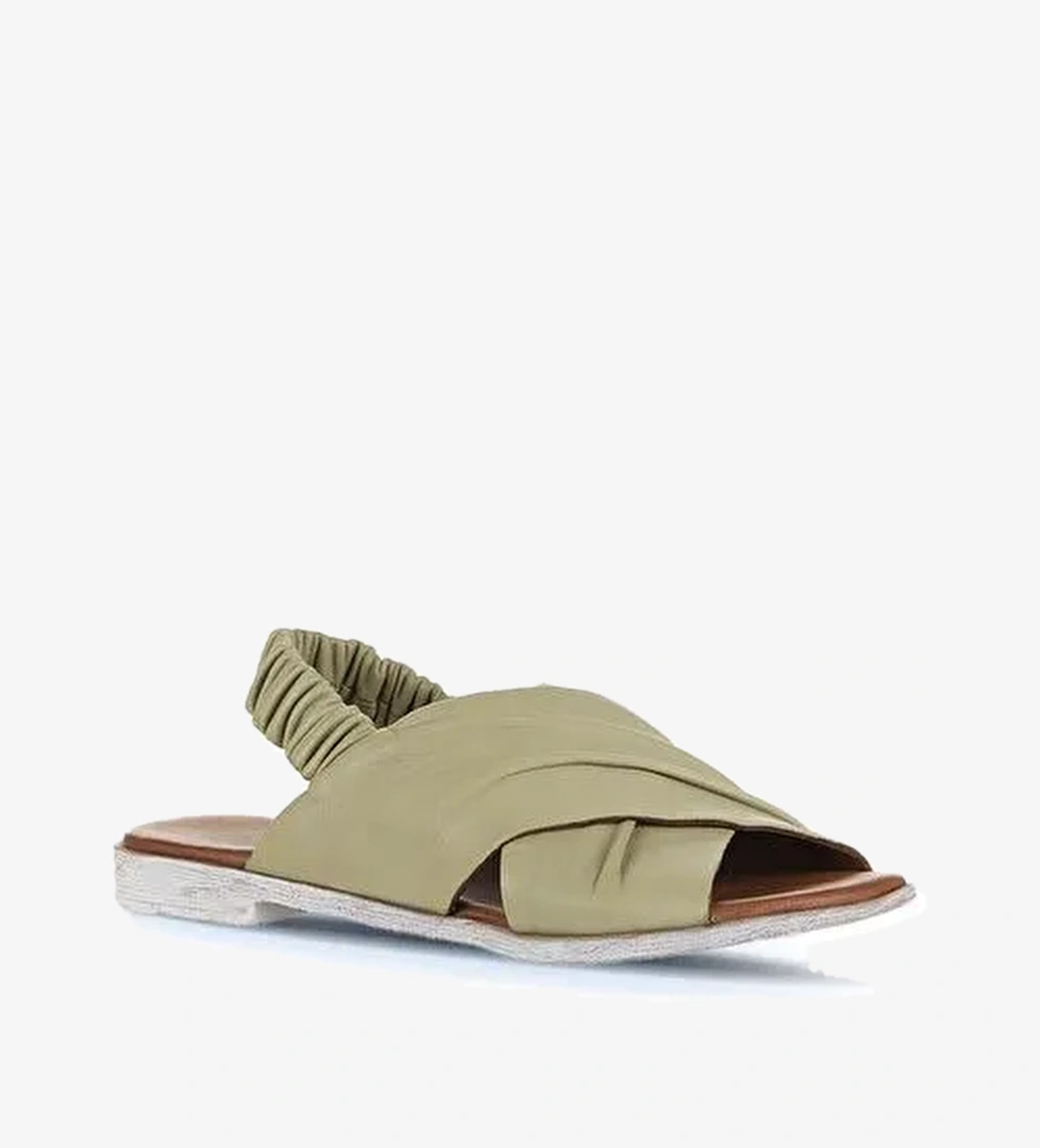 Bueno Shoes Haki Deri Kadın Sandalet 01wu3005 - Görsel 1