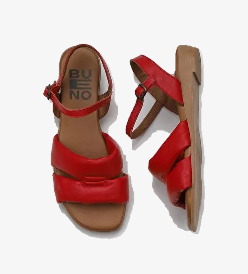 Bueno Shoes Kırmızı Deri Kadın Sandalet 01ws6010 - Görsel 1
