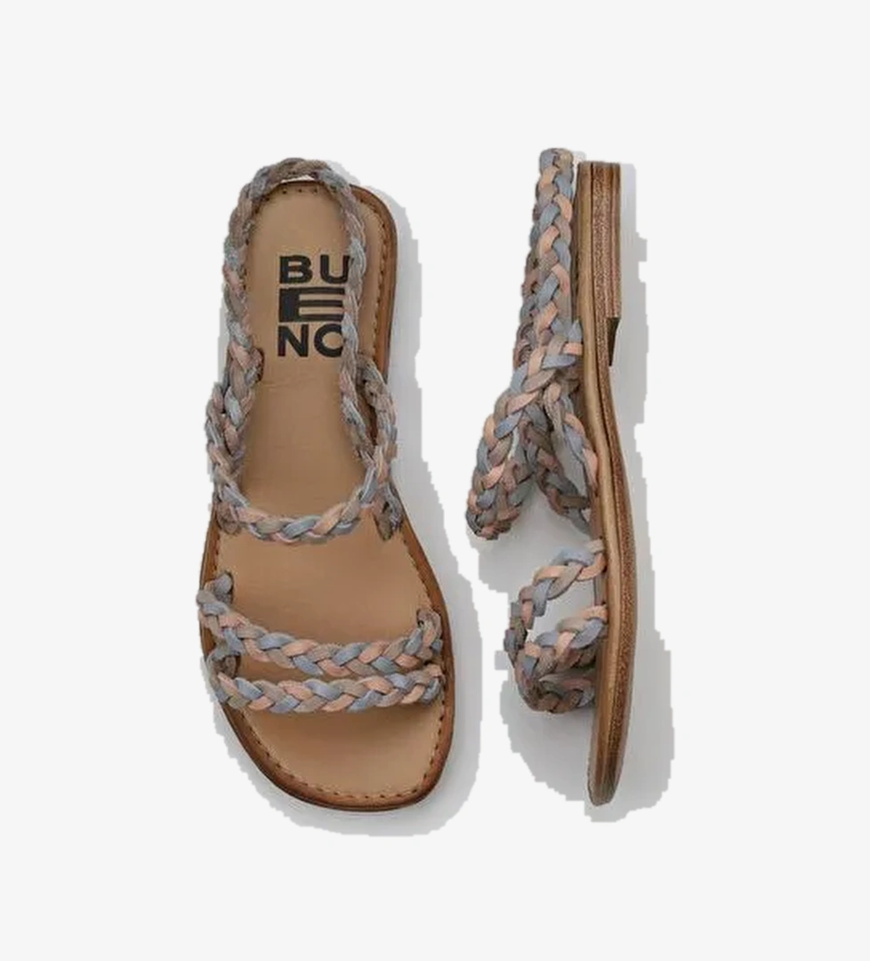 Bueno Shoes Pudra Multi Deri Kadın Sandalet 01wu3417 - Görsel 1