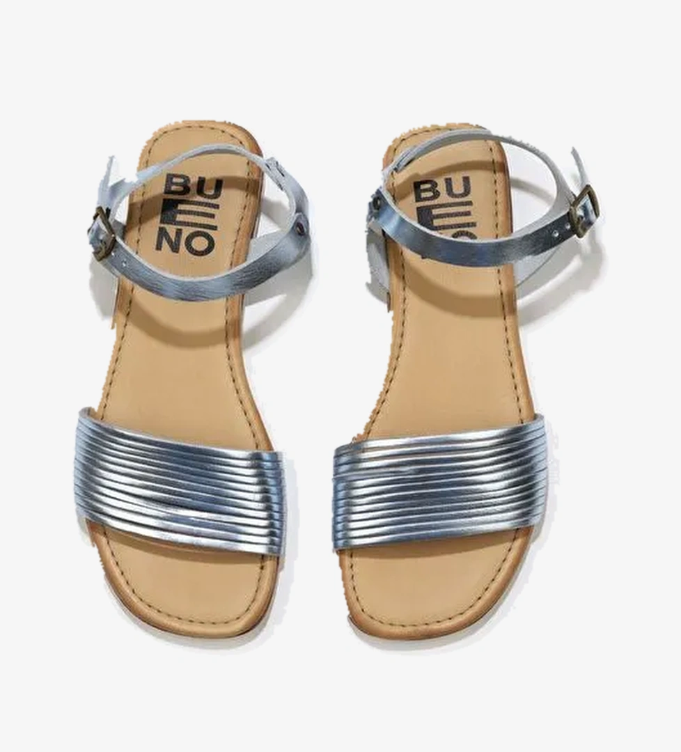 Bueno Shoes Mavi Parlak Deri Kadın Sandalet 01wu3420 - Görsel 1