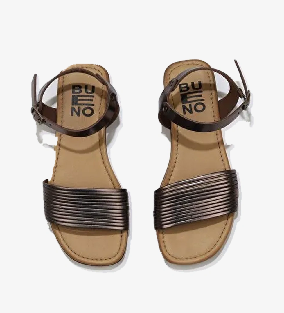Bueno Shoes Taba Parlak Deri Kadın Sandalet 01wu3420 - Görsel 1