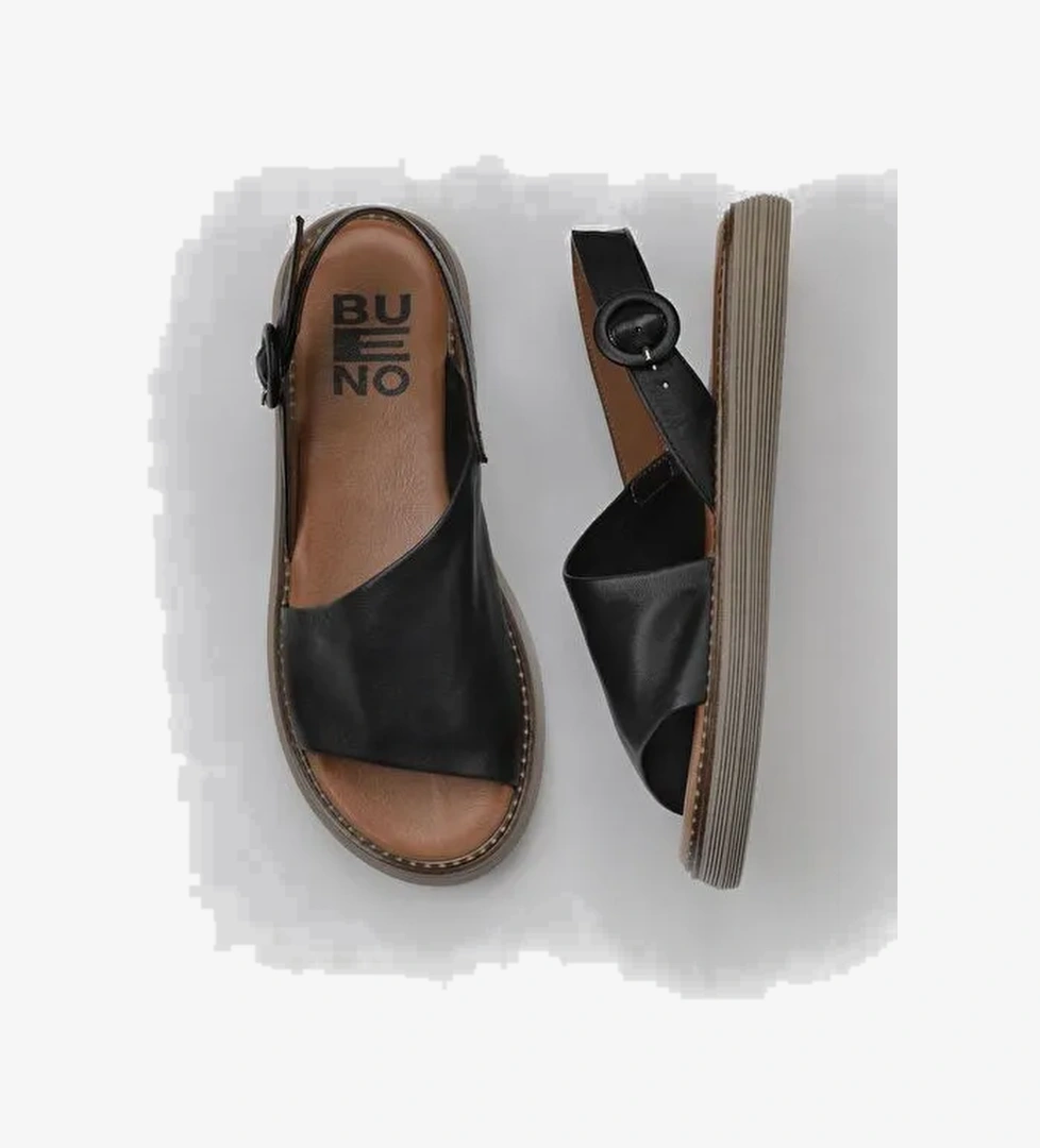 Bueno Shoes Siyah Deri Kadın Sandalet 01wy6609
