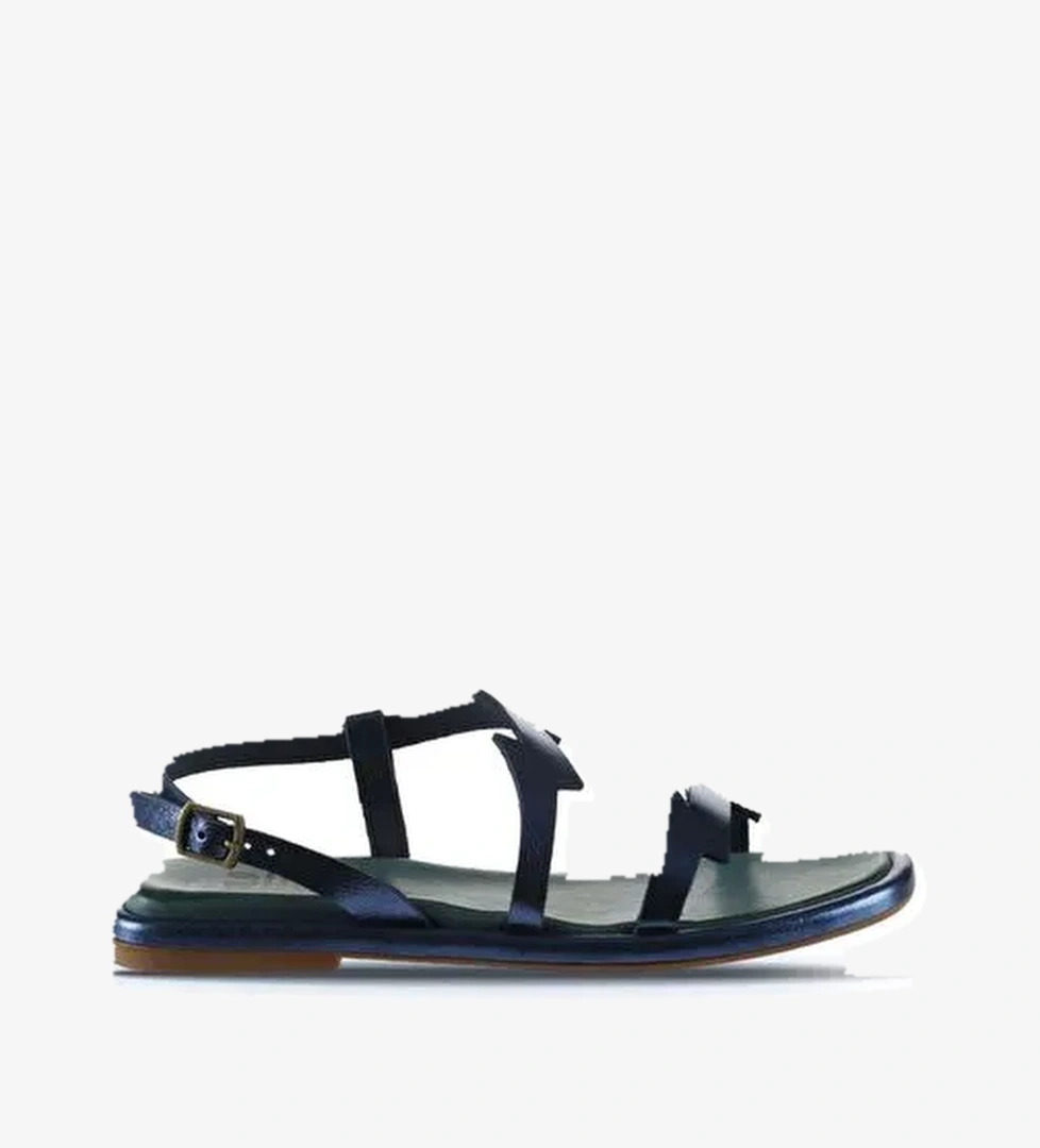 Bueno Shoes Lacivert Deri Kadın Sandalet 01wu4101 - Görsel 1