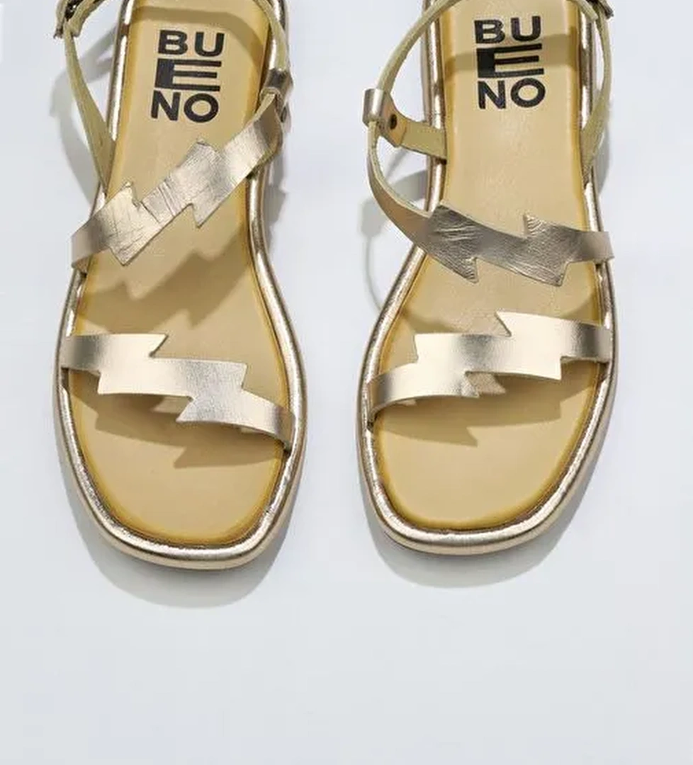 Bueno Shoes Sarı Deri Kadın Sandalet 01wu4101 - Görsel 1