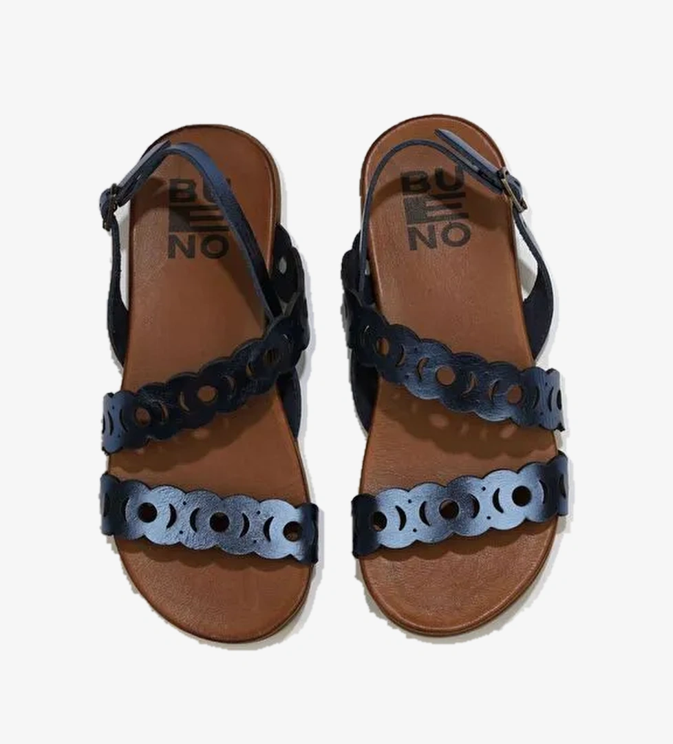 Bueno Shoes Lacivert Parlak Deri Kadın Sandalet 01wu4216 - Görsel 1