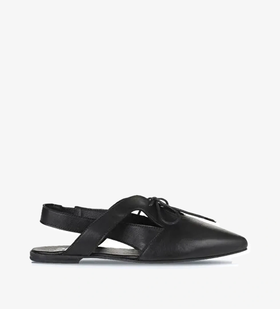 Bueno Shoes Siyah Deri Kadın Düz Sandalet 01wy1803 - Görsel 1