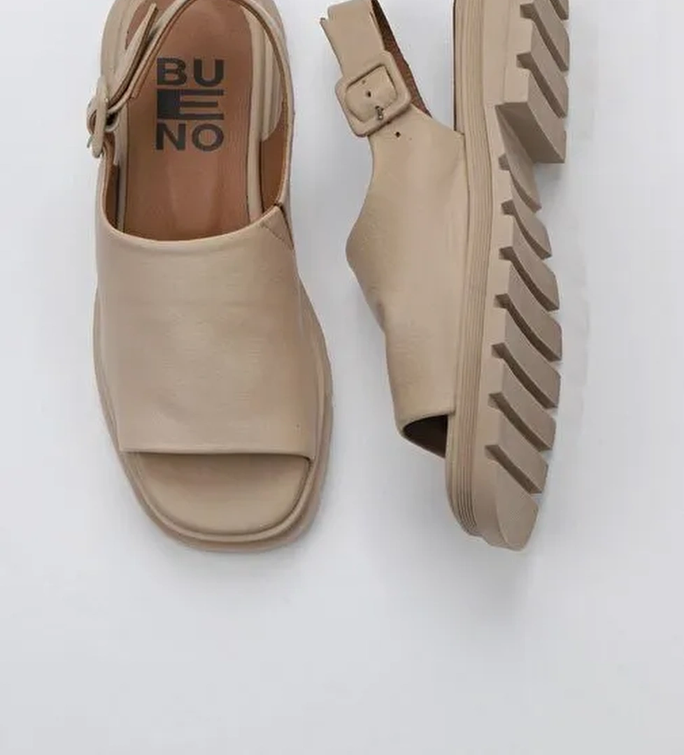 Bueno Shoes Vizon Deri Kadın Düz Sandalet 01wy5506 - Görsel 1