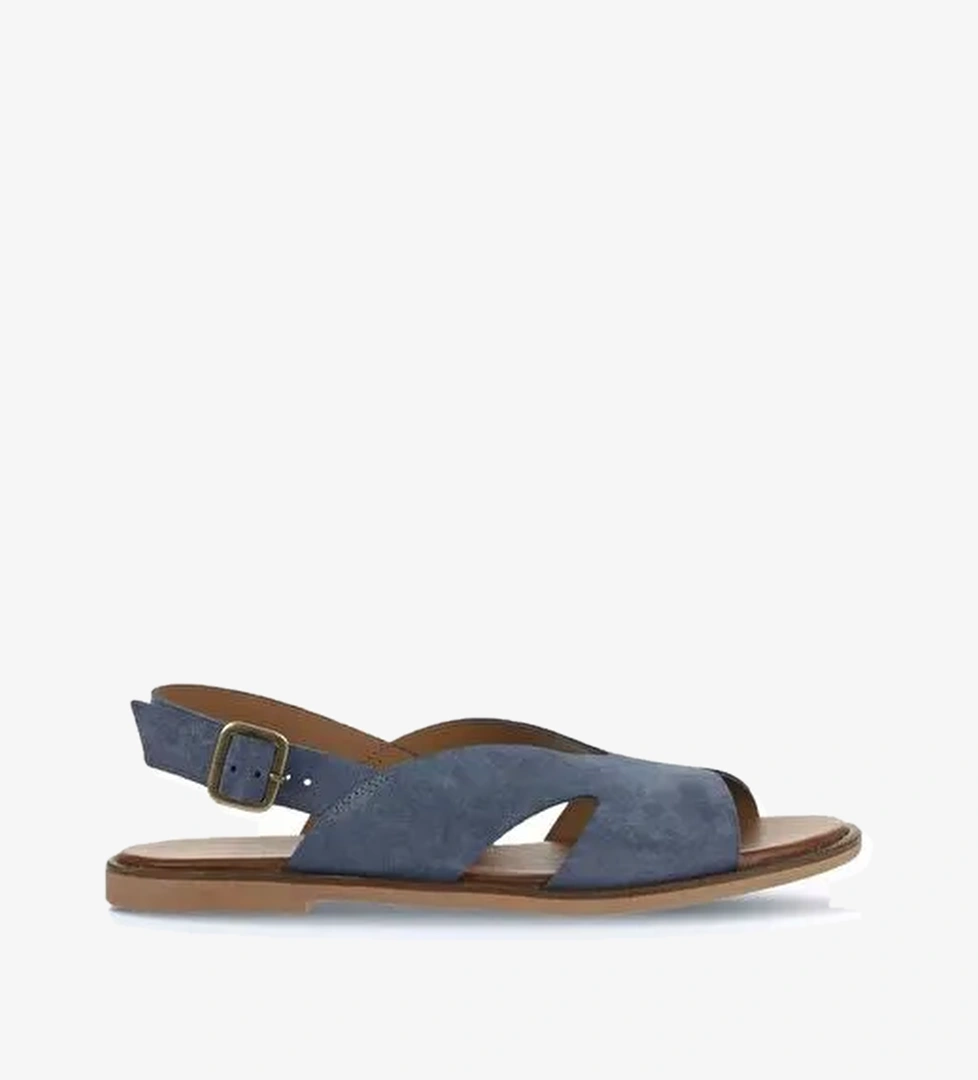 Bueno Shoes Mavi Koyu Alf Süet Kadın Düz Sandalet 01wa5708 - Görsel 1