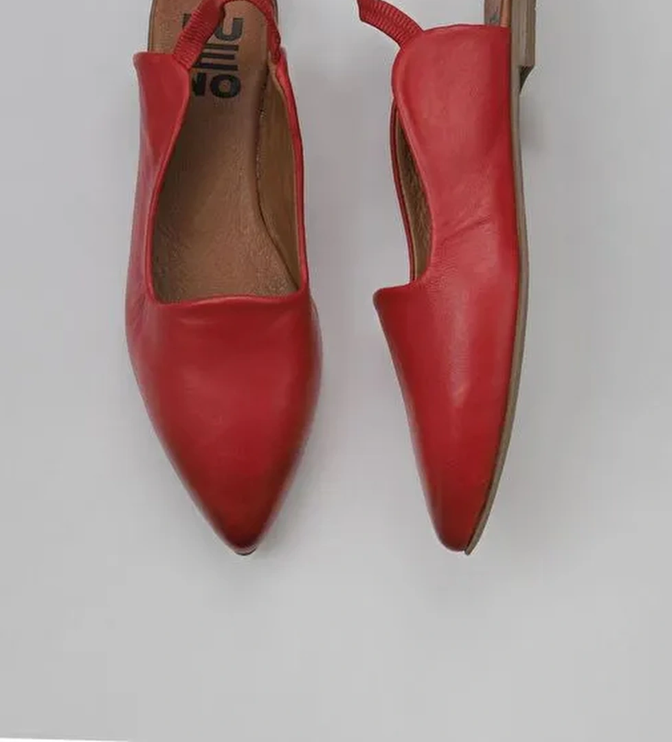 Bueno Shoes Kırmızı Deri Kadın Düz Sandalet 01wy1802 - Görsel 1
