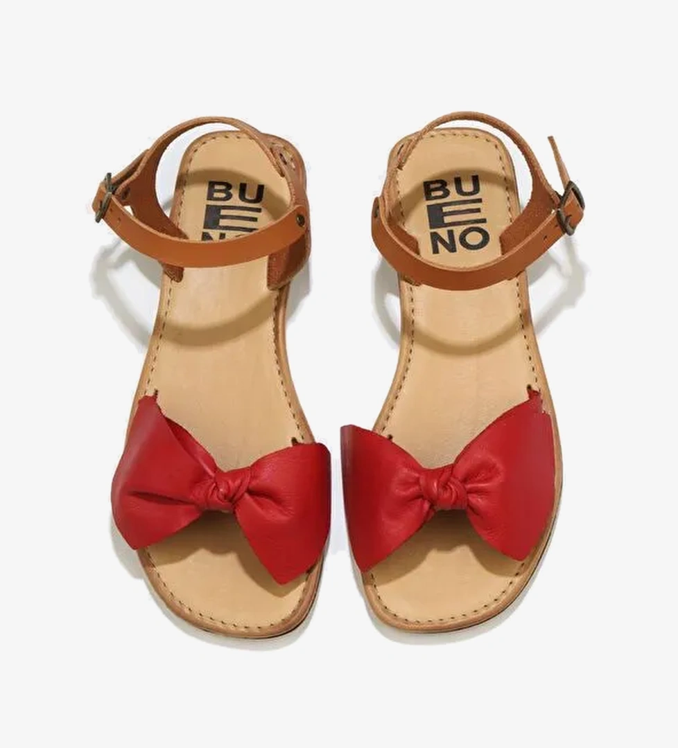 Bueno Shoes Kırmızı Taba Deri Kadın Sandalet 01wu3424 - Görsel 1