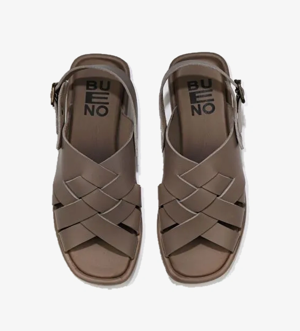 Bueno Shoes Gri Deri Kadın Sandalet 01wu4126 - Görsel 1