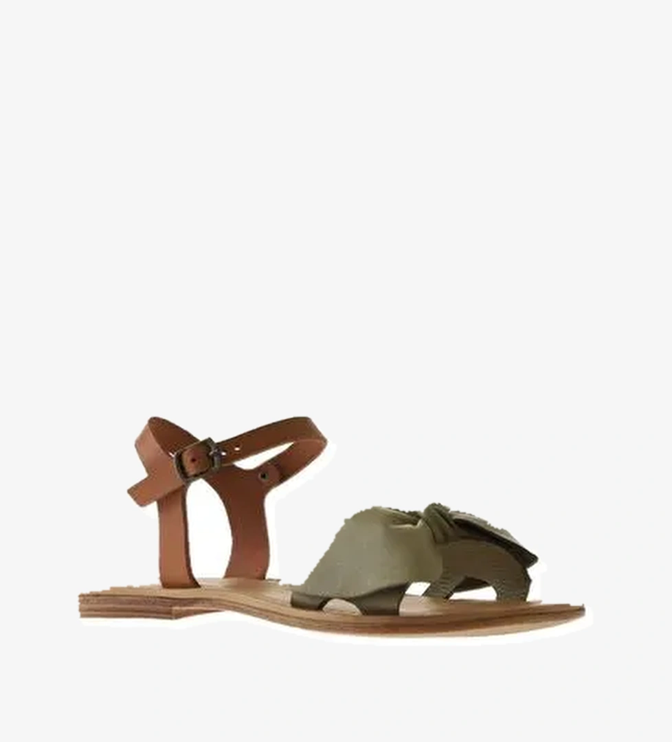 Bueno Shoes Haki Taba Deri Kadın Sandalet 01wu3424 - Görsel 1