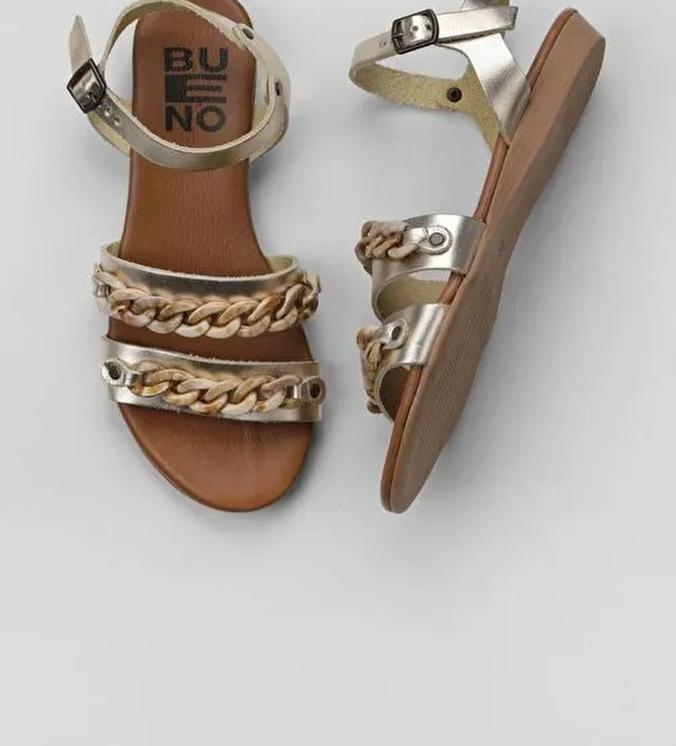 Bueno Shoes Sarı Parlak Deri Kadın Sandalet 01wu7434 - Görsel 1