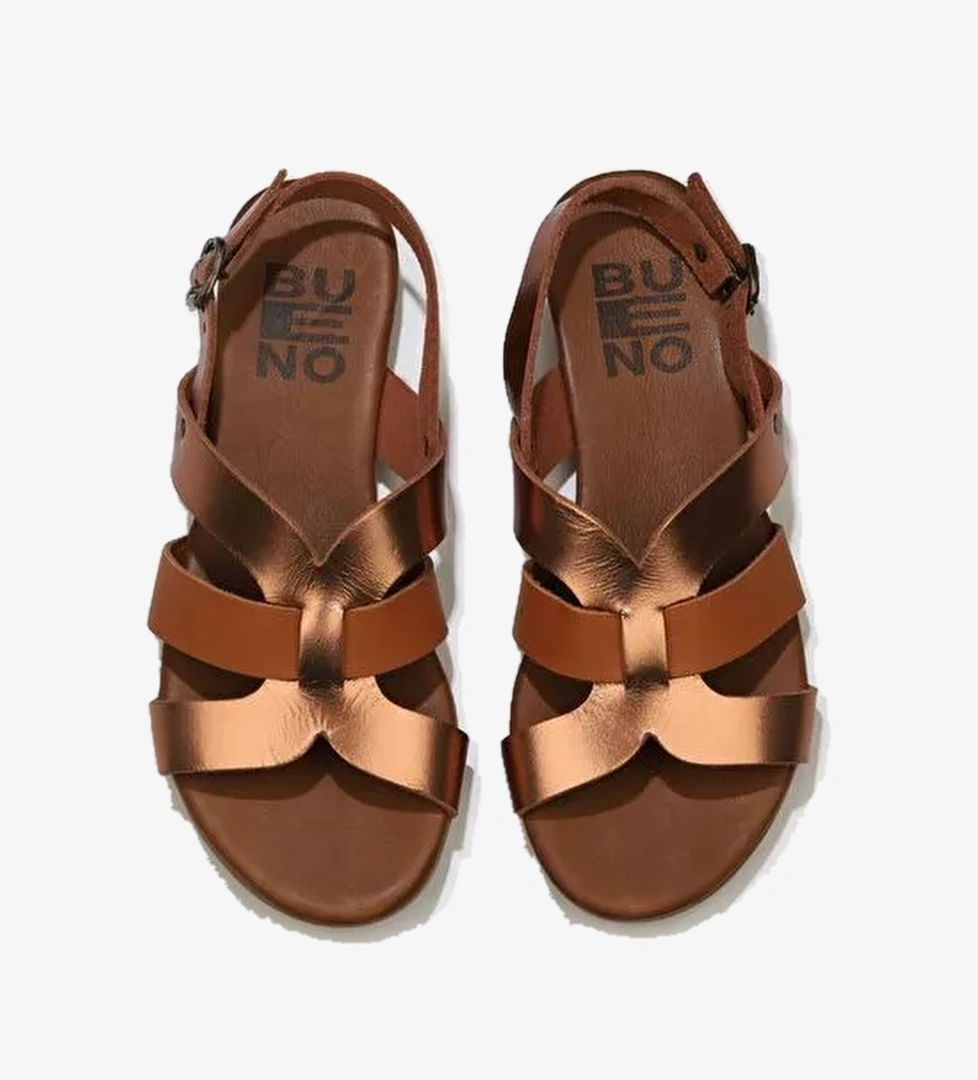Bueno Shoes Taba Parlak Deri Kadın Sandalet 01wu7422 - Görsel 1