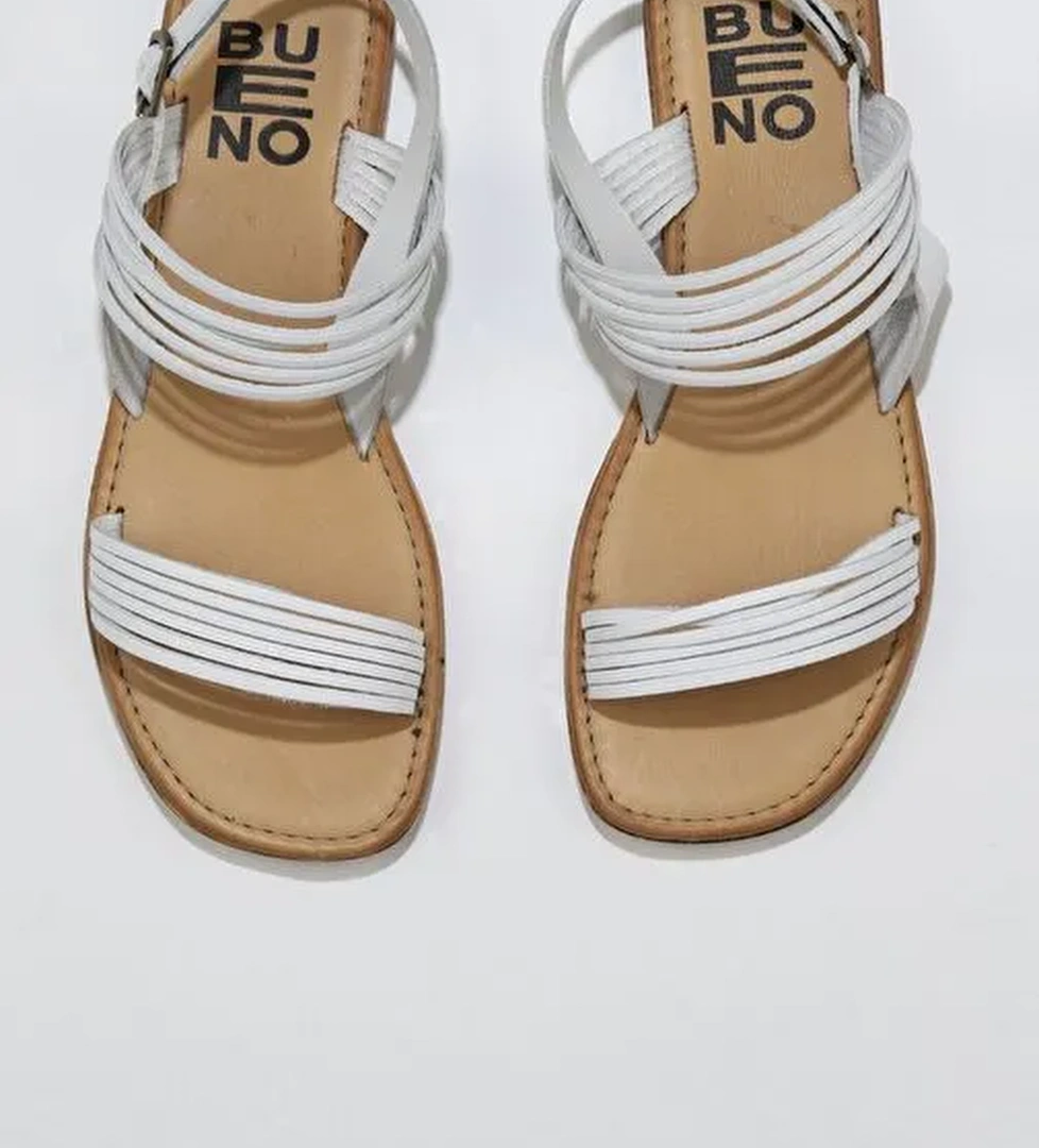 Bueno Shoes Beyaz Deri Kadın Sandalet 01wu3421 - Görsel 1