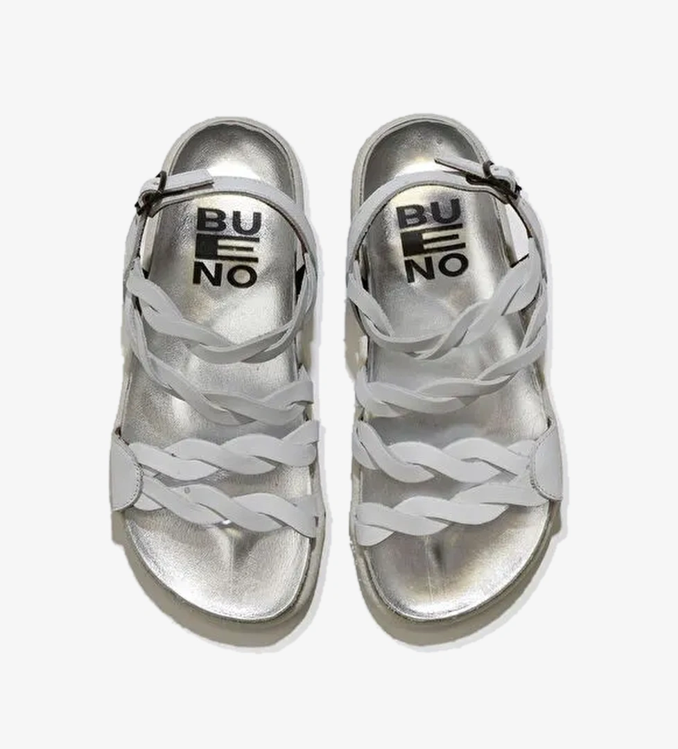 Bueno Shoes Beyaz Deri Kadın Sandalet 01wu4703 - Görsel 1