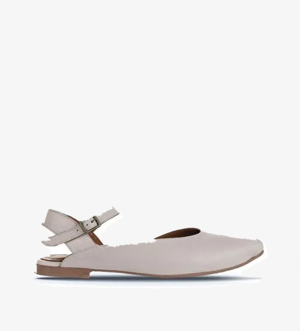 Bueno Shoes Gri Deri Kadın Düz Sandalet 01wa3310 - Görsel 1