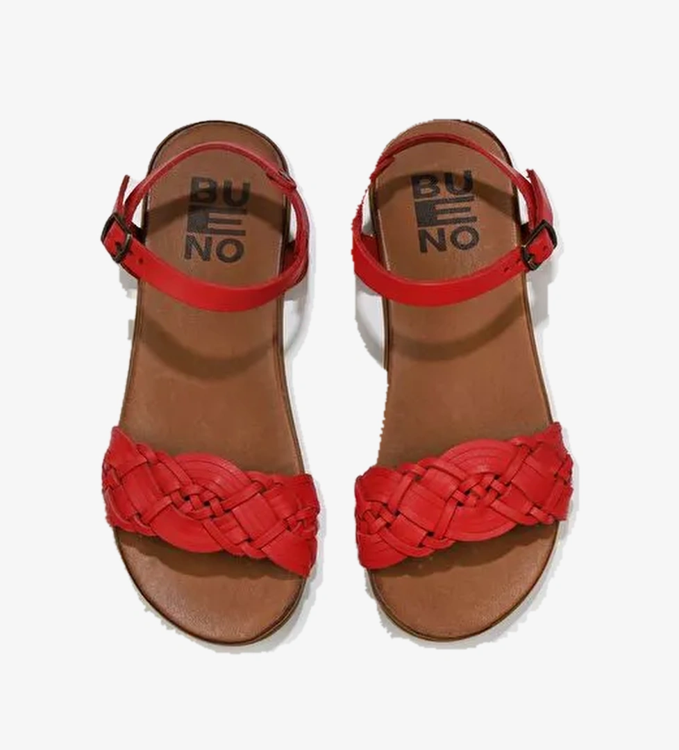 Bueno Shoes Kırmızı Deri Kadın Sandalet 01wu4262 - Görsel 1