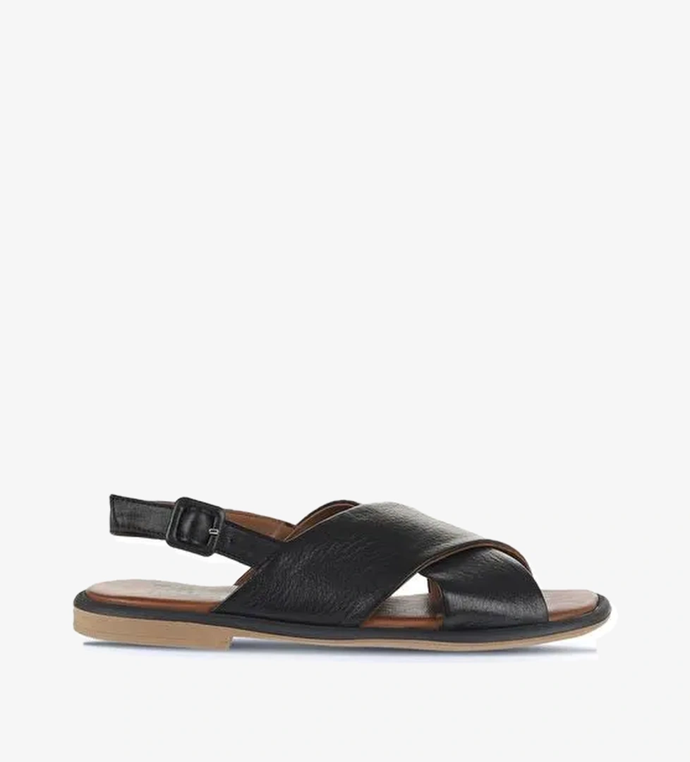 Bueno Shoes Siyah Deri Kadın Düz Sandalet 01wa3600 - Görsel 1