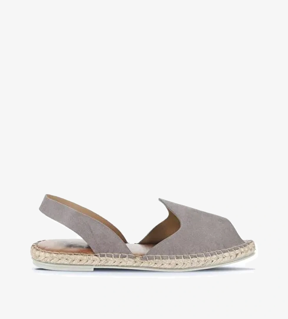 Bueno Shoes Gri Koyu Alf Süet Kadın Düz Sandalet 01wa7201 - Görsel 1