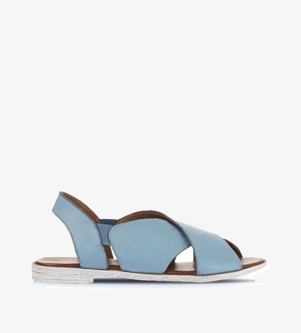 Bueno Shoes Mavi Açık Deri Kadın Düz Sandalet 01wa3009 - Görsel 1