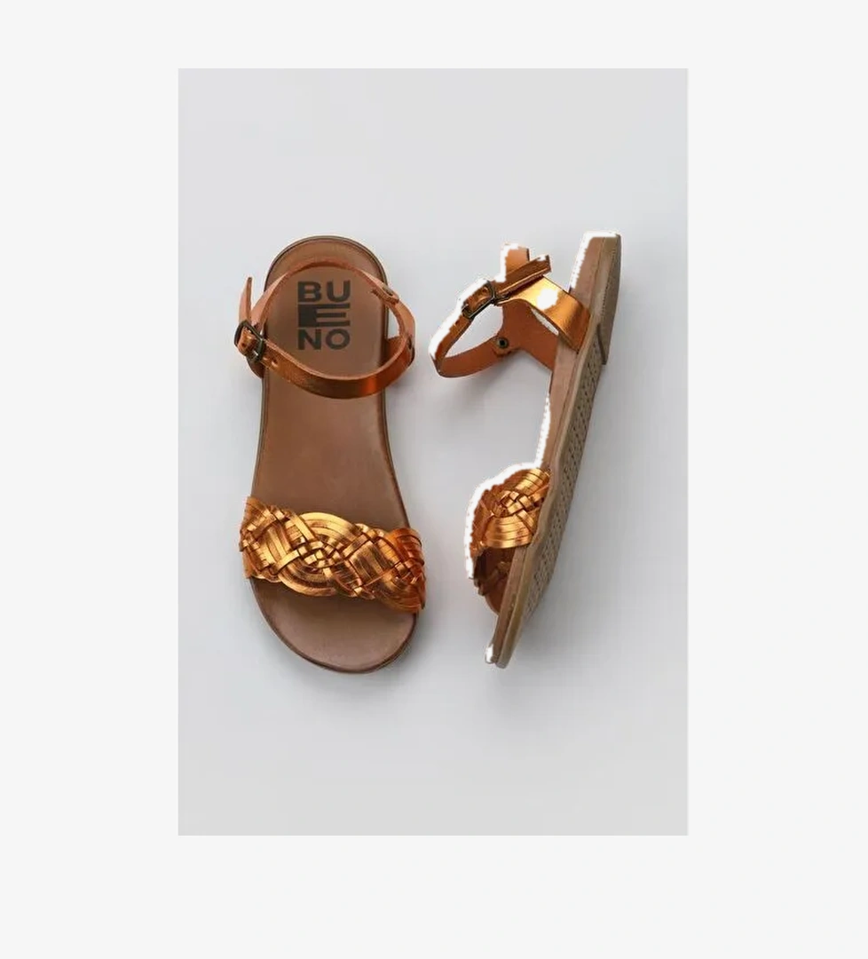 Bueno Shoes Turuncu Parlak Deri Kadın Sandalet 01wu4262 - Görsel 1