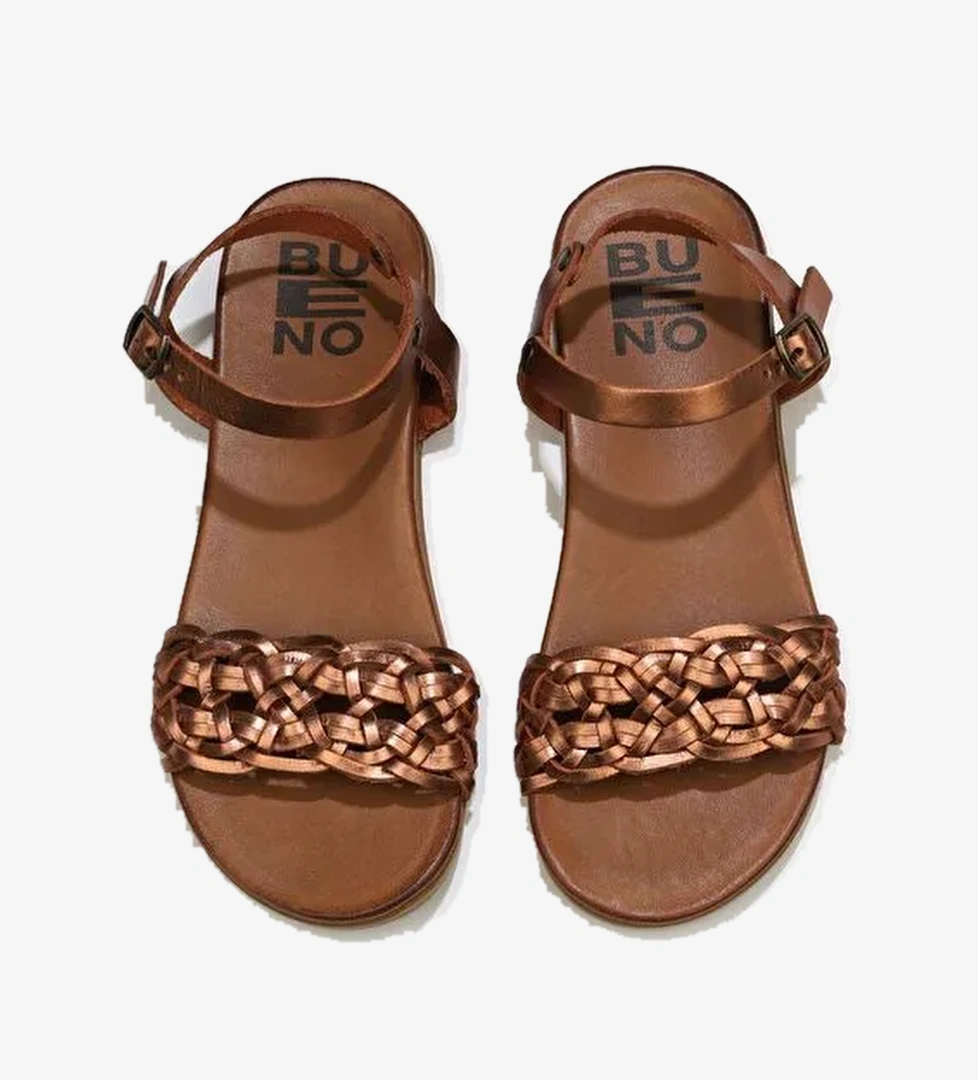 Bueno Shoes Taba Parlak Deri Kadın Sandalet 01wu4251 - Görsel 1