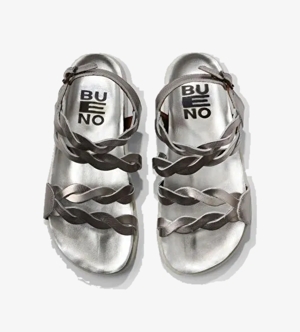 Bueno Shoes Gümüş Parlak Deri Kadın Sandalet 01wu4703 - Görsel 1