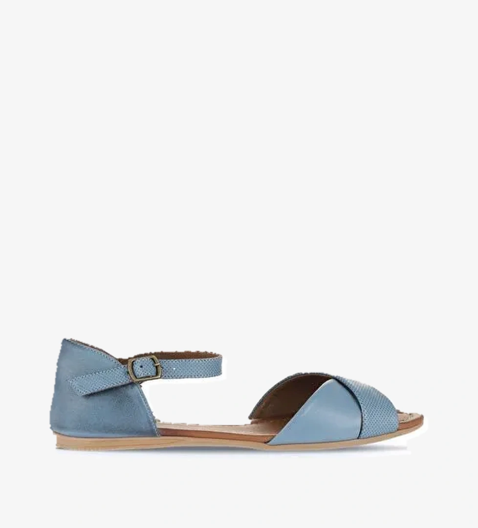 Bueno Shoes Mavi Açık Deri Kadın Sandalet 01wl1217 - Görsel 1