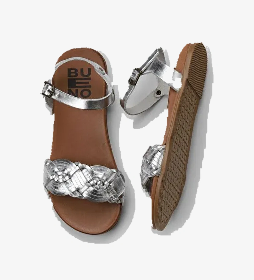 Bueno Shoes Gümüş Parlak Deri Kadın Sandalet 01wu4262 - Görsel 1