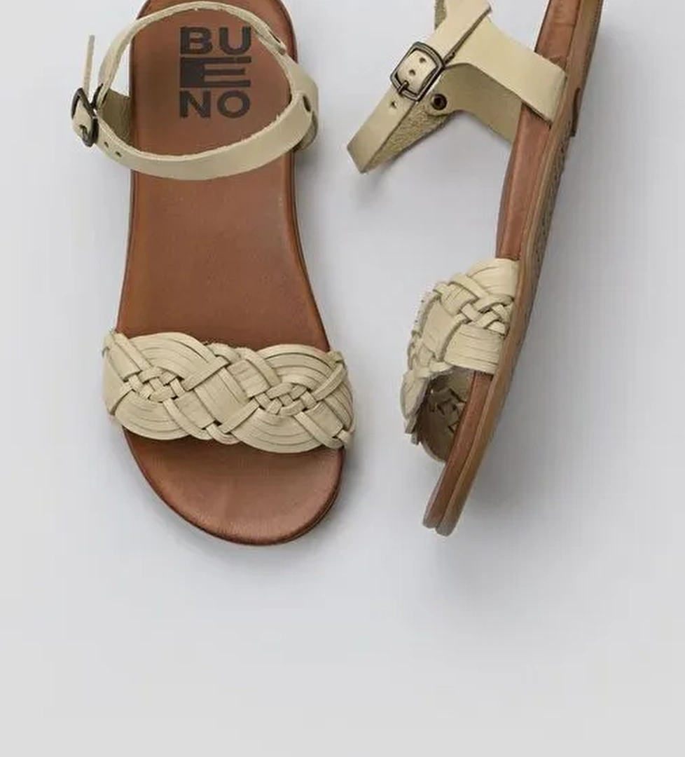 Bueno Shoes Sarı Deri Kadın Sandalet 01wu4262 - Görsel 1